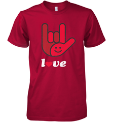 Cute Love Hand Sign Heart Valentines Day Retro Vintage Top Men's Premium T-Shirt Men's Premium T-Shirt - FordPhuMy