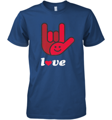 Cute Love Hand Sign Heart Valentines Day Retro Vintage Top Men's Premium T-Shirt Men's Premium T-Shirt - FordPhuMy