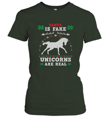 Santa Is Fake Unicorns Are Real Cute Ugly Christmas Sweater Women's T-Shirt Women's T-Shirt - FordPhuMy