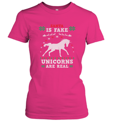 Santa Is Fake Unicorns Are Real Cute Ugly Christmas Sweater Women's T-Shirt Women's T-Shirt - FordPhuMy