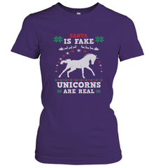 Santa Is Fake Unicorns Are Real Cute Ugly Christmas Sweater Women's T-Shirt Women's T-Shirt - FordPhuMy