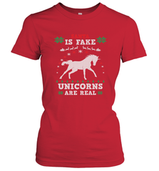 Santa Is Fake Unicorns Are Real Cute Ugly Christmas Sweater Women's T-Shirt Women's T-Shirt - FordPhuMy