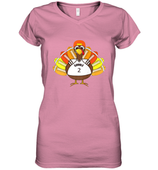 Cool Thanksgiving Football Shirt _ Gobble Player Turkey Gift Women's V-Neck T-Shirt Women's V-Neck T-Shirt - FordPhuMy