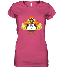 Cool Thanksgiving Football Shirt _ Gobble Player Turkey Gift Women's V-Neck T-Shirt Women's V-Neck T-Shirt - FordPhuMy