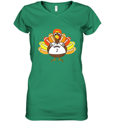 Cool Thanksgiving Football Shirt _ Gobble Player Turkey Gift Women's V-Neck T-Shirt Women's V-Neck T-Shirt - FordPhuMy