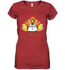 Cool Thanksgiving Football Shirt _ Gobble Player Turkey Gift Women's V-Neck T-Shirt Women's V-Neck T-Shirt - FordPhuMy