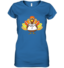 Cool Thanksgiving Football Shirt _ Gobble Player Turkey Gift Women's V-Neck T-Shirt Women's V-Neck T-Shirt - FordPhuMy