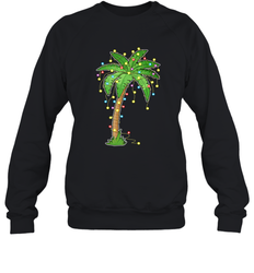 Christmas Lights Palm Tree Beach Funny Tropical Xmas Gift Crewneck Sweatshirt
