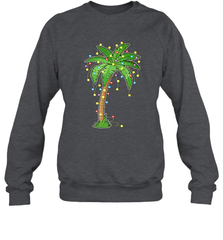 Christmas Lights Palm Tree Beach Funny Tropical Xmas Gift Crewneck Sweatshirt Crewneck Sweatshirt - FordPhuMy