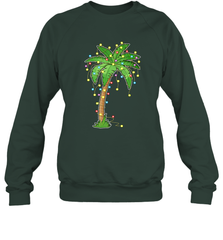 Christmas Lights Palm Tree Beach Funny Tropical Xmas Gift Crewneck Sweatshirt Crewneck Sweatshirt - FordPhuMy