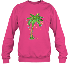 Christmas Lights Palm Tree Beach Funny Tropical Xmas Gift Crewneck Sweatshirt Crewneck Sweatshirt - FordPhuMy