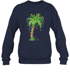 Christmas Lights Palm Tree Beach Funny Tropical Xmas Gift Crewneck Sweatshirt