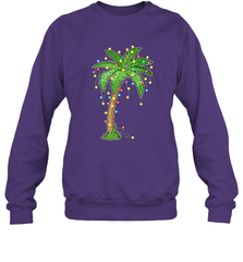 Christmas Lights Palm Tree Beach Funny Tropical Xmas Gift Crewneck Sweatshirt Crewneck Sweatshirt - FordPhuMy