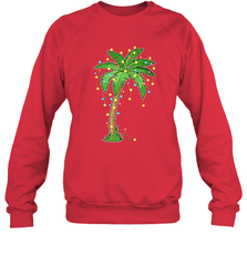 Christmas Lights Palm Tree Beach Funny Tropical Xmas Gift Crewneck Sweatshirt Crewneck Sweatshirt - FordPhuMy