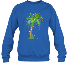 Christmas Lights Palm Tree Beach Funny Tropical Xmas Gift Crewneck Sweatshirt Crewneck Sweatshirt - FordPhuMy