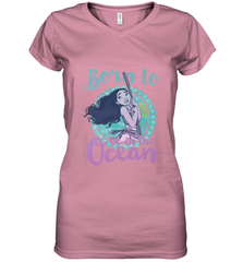 Disney Moana Born To Be In The Ocean Painted Women's V-Neck T-Shirt Women's V-Neck T-Shirt - FordPhuMy