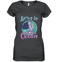 Disney Moana Born To Be In The Ocean Painted Women's V-Neck T-Shirt