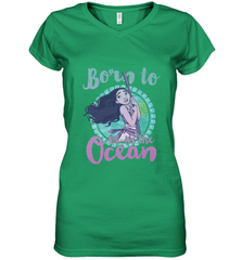 Disney Moana Born To Be In The Ocean Painted Women's V-Neck T-Shirt Women's V-Neck T-Shirt - FordPhuMy