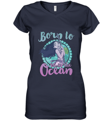 Disney Moana Born To Be In The Ocean Painted Women's V-Neck T-Shirt