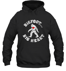 Bigfoot Heart Valentine's Day Lover Art Graphics Great Gift Hooded Sweatshirt