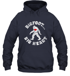 Bigfoot Heart Valentine's Day Lover Art Graphics Great Gift Hooded Sweatshirt