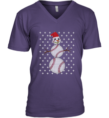 UGLY CHRISTMAS Baseball Snowman Holiday Santa Funny Men Gift Men's V-Neck Men's V-Neck - FordPhuMy