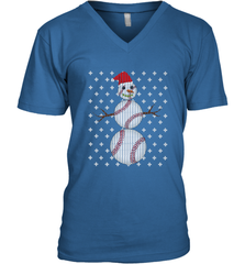 UGLY CHRISTMAS Baseball Snowman Holiday Santa Funny Men Gift Men's V-Neck Men's V-Neck - FordPhuMy