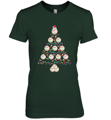 Baseball Balls Christmas Tree lights Xmas Gift Holiday Women's Premium T-Shirt Women's Premium T-Shirt - FordPhuMy