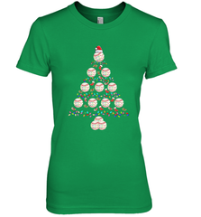 Baseball Balls Christmas Tree lights Xmas Gift Holiday Women's Premium T-Shirt Women's Premium T-Shirt - FordPhuMy