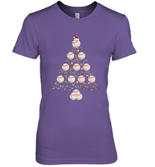 Baseball Balls Christmas Tree lights Xmas Gift Holiday Women's Premium T-Shirt Women's Premium T-Shirt - FordPhuMy