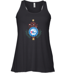NBA Philadelphia 76ers Logo merry Christmas gilf Women's Racerback Tank