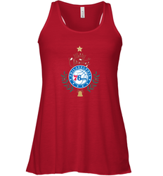 NBA Philadelphia 76ers Logo merry Christmas gilf Women's Racerback Tank