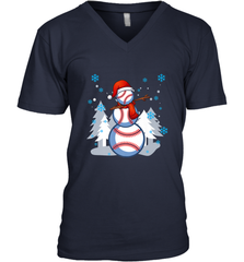 DABBING BASEBALL SNOWMAN _ Christmas Funny Men's V-Neck Men's V-Neck - FordPhuMy