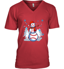DABBING BASEBALL SNOWMAN _ Christmas Funny Men's V-Neck Men's V-Neck - FordPhuMy