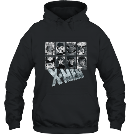 Marvel X Men Animated Series Halftone Retro 90s Hooded Sweatshirt Hooded Sweatshirt / Black / S Hooded Sweatshirt - FordPhuMy