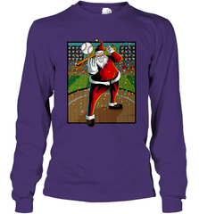 Baseball Santa Ugly Christmas Sports Graphic Print Design Long Sleeve T-Shirt Long Sleeve T-Shirt - FordPhuMy