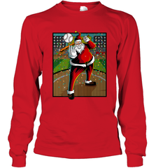 Baseball Santa Ugly Christmas Sports Graphic Print Design Long Sleeve T-Shirt Long Sleeve T-Shirt - FordPhuMy