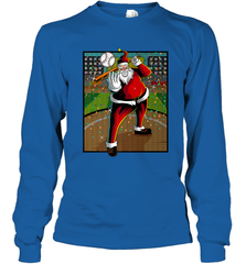Baseball Santa Ugly Christmas Sports Graphic Print Design Long Sleeve T-Shirt Long Sleeve T-Shirt - FordPhuMy