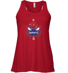 NBA Charlotte Hornets Logo merry Christmas gilf Women's Racerback Tank