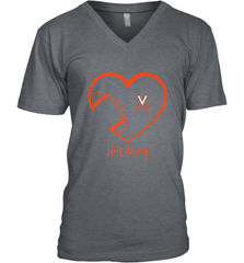 Virginia Cavaliers Football Inside Heart  Team Men's V-Neck Men's V-Neck - FordPhuMy