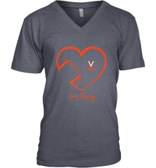 Virginia Cavaliers Football Inside Heart  Team Men's V-Neck Men's V-Neck - FordPhuMy
