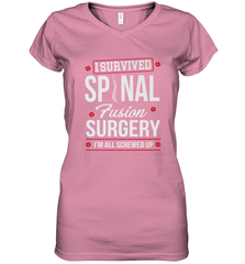 I Survived Spinal Fusion Surgery Women's V-Neck T-Shirt Women's V-Neck T-Shirt - FordPhuMy