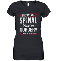 I Survived Spinal Fusion Surgery Women's V-Neck T-Shirt Women's V-Neck T-Shirt - FordPhuMy