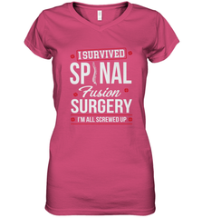 I Survived Spinal Fusion Surgery Women's V-Neck T-Shirt Women's V-Neck T-Shirt - FordPhuMy