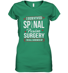 I Survived Spinal Fusion Surgery Women's V-Neck T-Shirt Women's V-Neck T-Shirt - FordPhuMy
