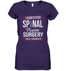 I Survived Spinal Fusion Surgery Women's V-Neck T-Shirt Women's V-Neck T-Shirt - FordPhuMy