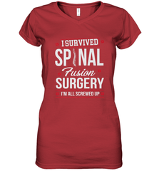 I Survived Spinal Fusion Surgery Women's V-Neck T-Shirt Women's V-Neck T-Shirt - FordPhuMy