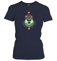 NBA Milwaukee Bucks Logo merry Christmas gilf Women's T-Shirt