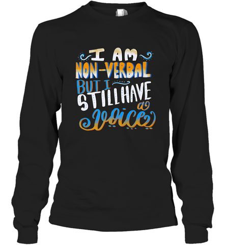 Special Needs NonVerbal Autism Awesome Long Sleeve T-Shirt Long Sleeve T-Shirt / Black / S Long Sleeve T-Shirt - FordPhuMy