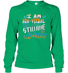 Special Needs NonVerbal Autism Awesome Long Sleeve T-Shirt Long Sleeve T-Shirt - FordPhuMy
